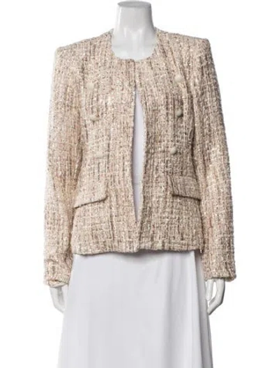 Pre-owned L'agence Tweed Pattern Blazer In Metallic/neutrals