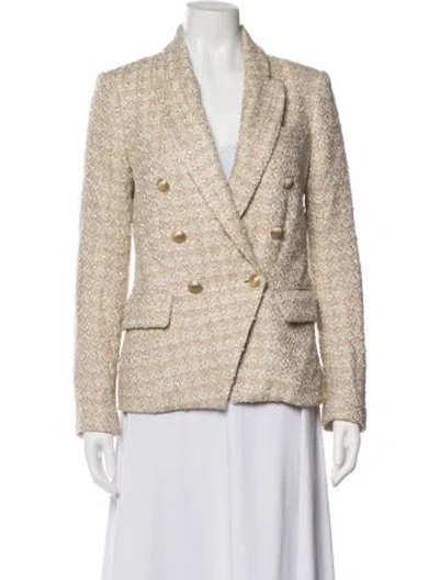 Pre-owned L'agence Tweed Pattern Blazer In Metallic/neutrals
