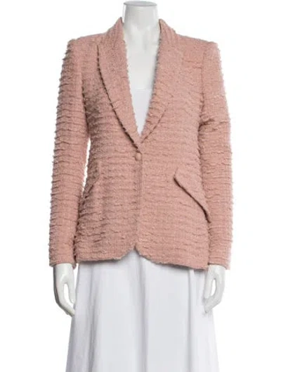 Pre-owned L'agence Tweed Pattern Blazer In Metallic/pink