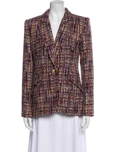 Pre-owned L'agence Tweed Pattern Blazer In Multi