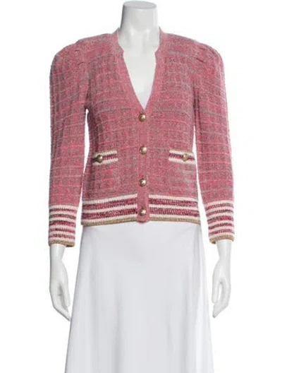Pre-owned L'agence Tweed Pattern Blazer In Multi