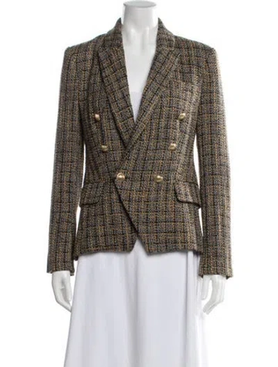 Pre-owned L'agence Tweed Pattern Blazer In Multi