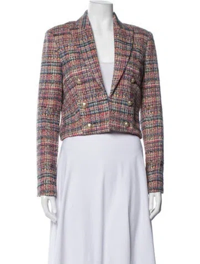 Pre-owned L'agence Tweed Pattern Blazer In Multicolor