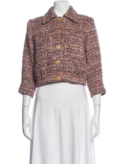 Pre-owned L'agence Tweed Pattern Blazer In Multicolor