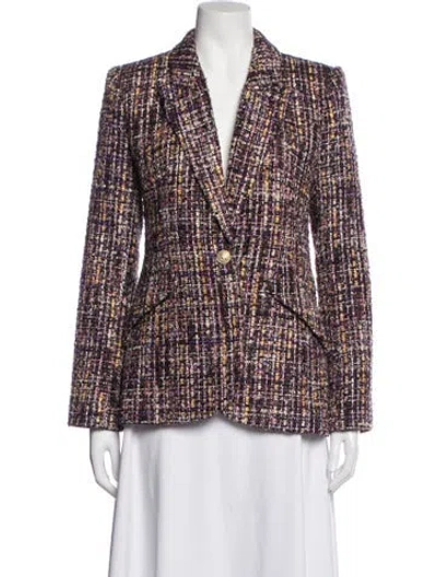 Pre-owned L'agence Tweed Pattern Blazer In Multicolor