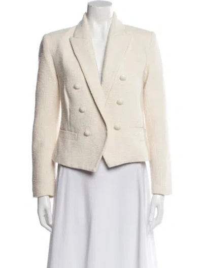 Pre-owned L'agence Tweed Pattern Blazer In Neutral
