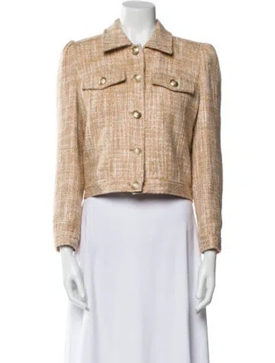 Pre-owned L'agence Tweed Pattern Blazer In Neutral