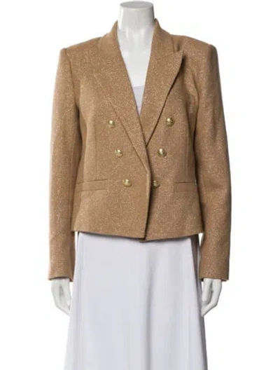 Pre-owned L'agence Tweed Pattern Blazer In Neutral