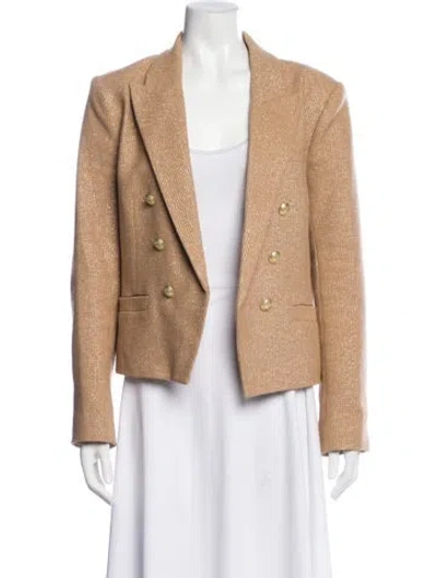 Pre-owned L'agence Tweed Pattern Blazer In Neutral