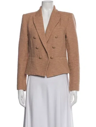 Pre-owned L'agence Tweed Pattern Blazer In Neutral