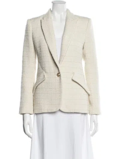 Pre-owned L'agence Tweed Pattern Blazer In Neutral
