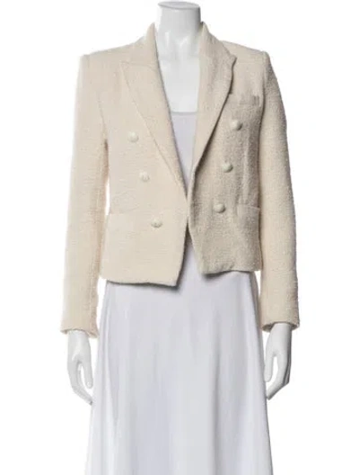 Pre-owned L'agence Tweed Pattern Blazer In Neutral