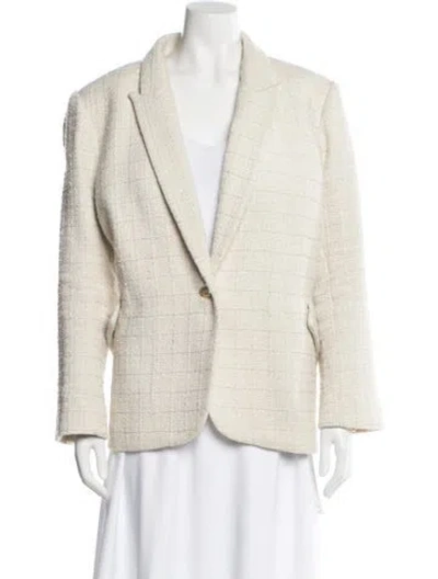 Pre-owned L'agence Tweed Pattern Blazer In Neutral