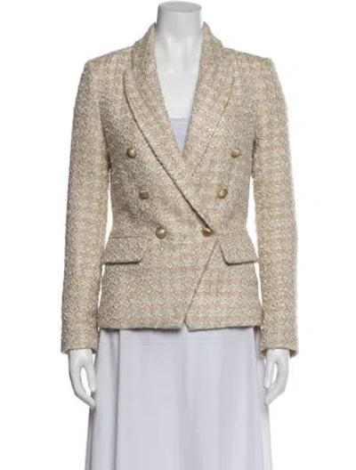 Pre-owned L'agence Tweed Pattern Blazer In Neutral