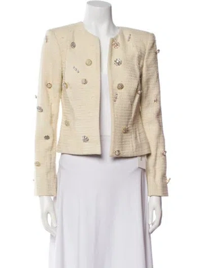 Pre-owned L'agence Tweed Pattern Blazer In Neutral
