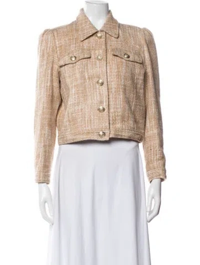 Pre-owned L'agence Tweed Pattern Blazer In Neutral