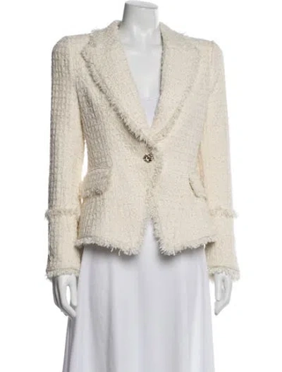 Pre-owned L'agence Tweed Pattern Blazer In Neutral