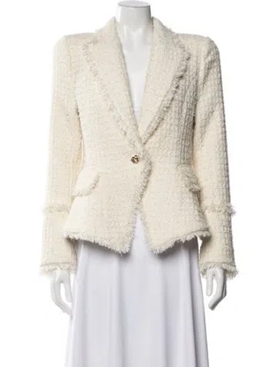 Pre-owned L'agence Tweed Pattern Blazer In Neutral