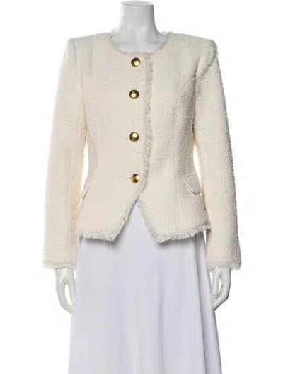 Pre-owned L'agence Tweed Pattern Blazer In Neutral