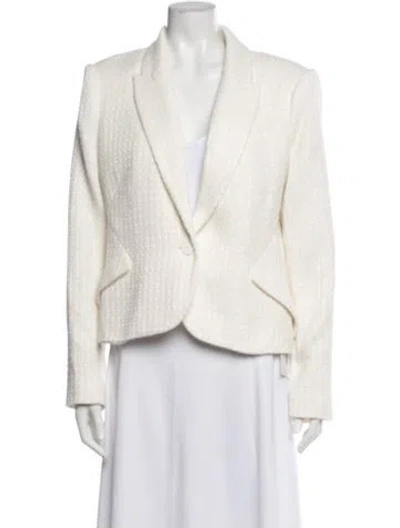 Pre-owned L'agence Tweed Pattern Blazer In Neutral