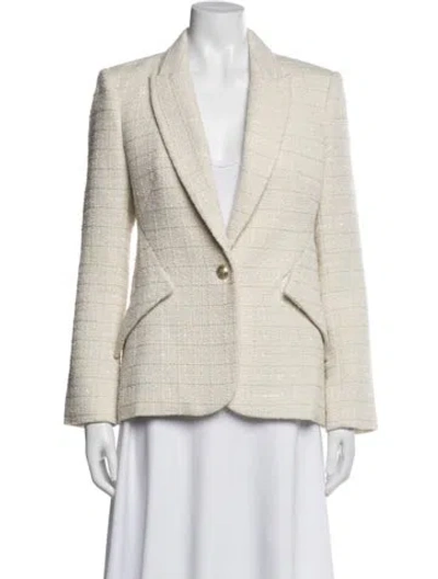 Pre-owned L'agence Tweed Pattern Blazer In Neutrals