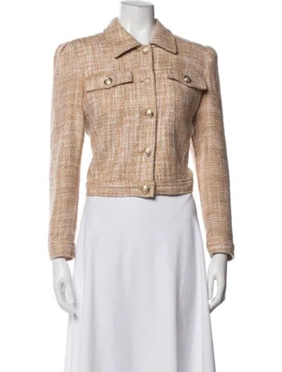 Pre-owned L'agence Tweed Pattern Blazer In Neutrals