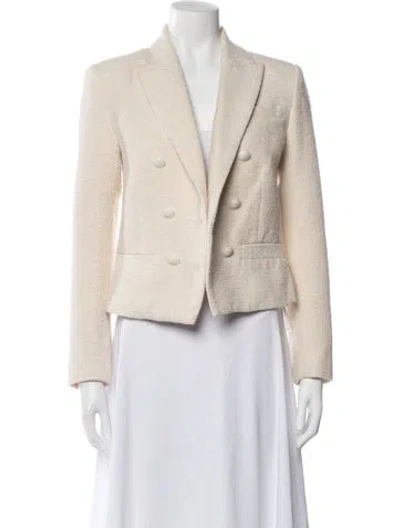 Pre-owned L'agence Tweed Pattern Blazer In Neutrals