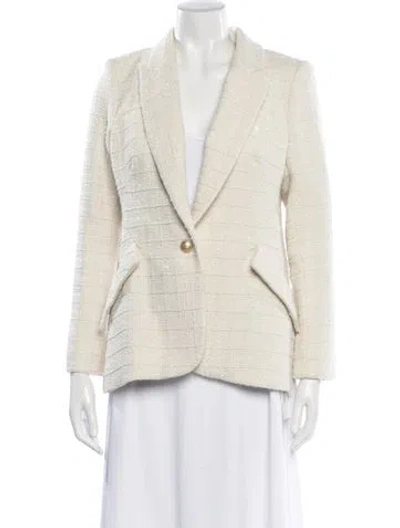 Pre-owned L'agence Tweed Pattern Blazer In Neutrals