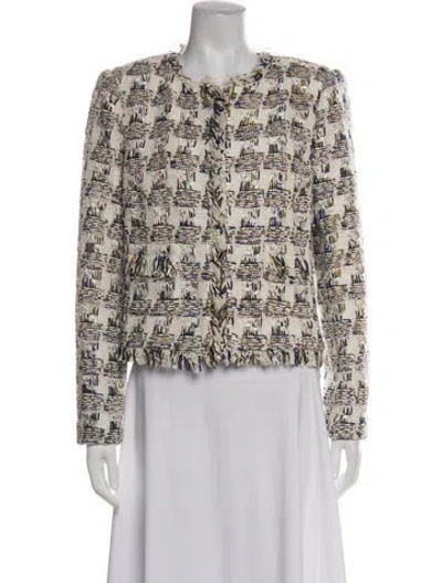 Pre-owned L'agence Tweed Pattern Blazer In Neutrals