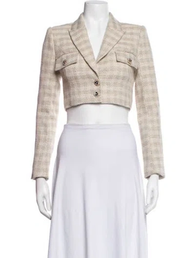 Pre-owned L'agence Tweed Pattern Blazer In Neutrals
