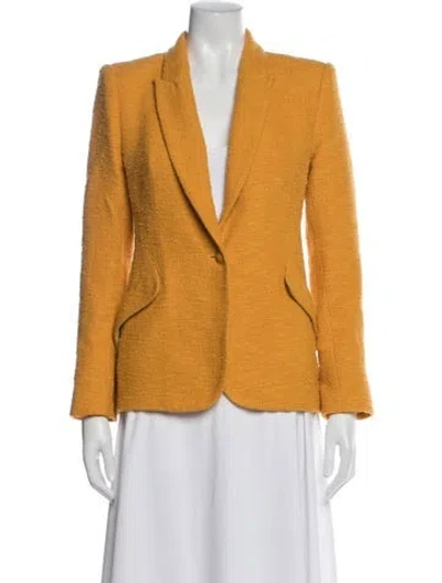 Pre-owned L'agence Tweed Pattern Blazer In Orange