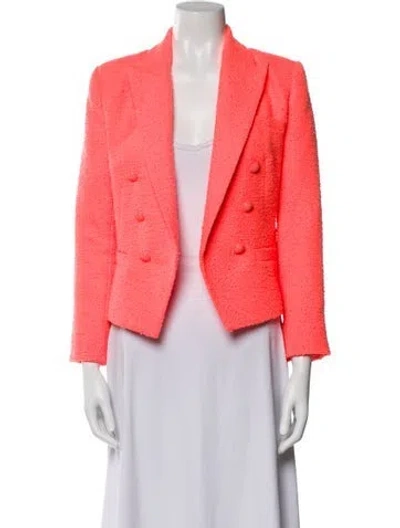 Pre-owned L'agence Tweed Pattern Blazer In Pink