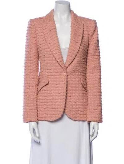 Pre-owned L'agence Tweed Pattern Blazer In Pink