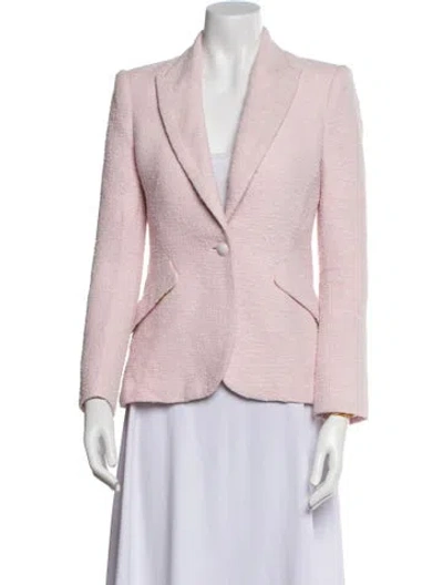 Pre-owned L'agence Tweed Pattern Blazer In Pink