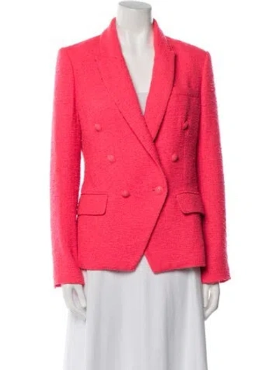 Pre-owned L'agence Tweed Pattern Blazer In Pink