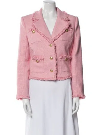 Pre-owned L'agence Tweed Pattern Blazer In Pink