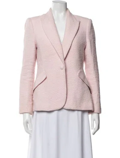 Pre-owned L'agence Tweed Pattern Blazer In Pink