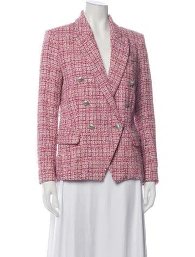 Pre-owned L'agence Tweed Pattern Blazer In Pink