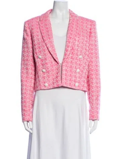 Pre-owned L'agence Tweed Pattern Blazer In Pink