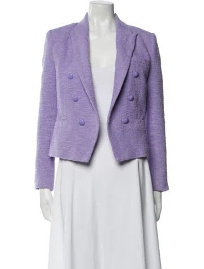 Pre-owned L'agence Tweed Pattern Blazer In Purple