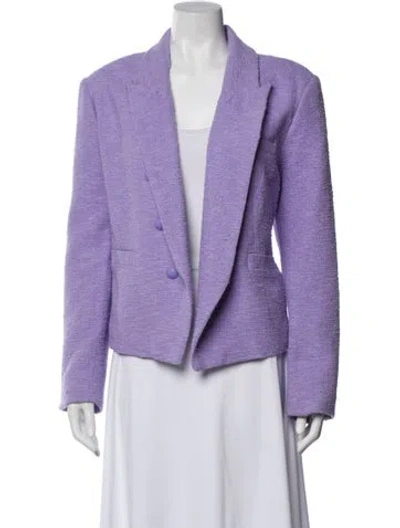Pre-owned L'agence Tweed Pattern Blazer In Purple
