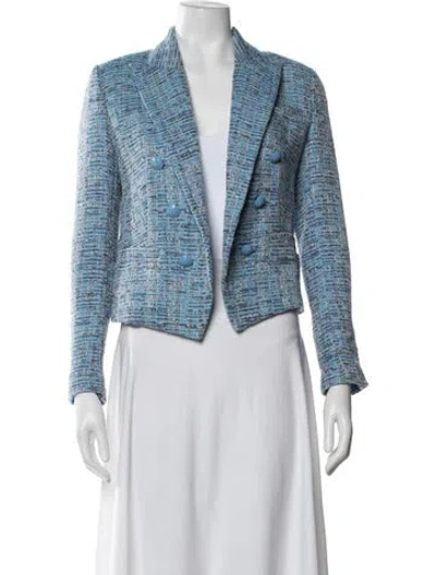Pre-owned L'agence Tweed Pattern Blazer In Purple