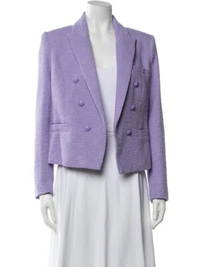 Pre-owned L'agence Tweed Pattern Blazer In Purple