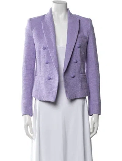 Pre-owned L'agence Tweed Pattern Blazer In Purple