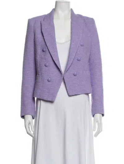 Pre-owned L'agence Tweed Pattern Blazer In Purple