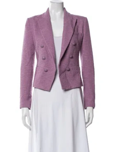 Pre-owned L'agence Tweed Pattern Blazer In Purple