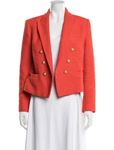 Pre-owned L'agence Tweed Pattern Blazer In Red