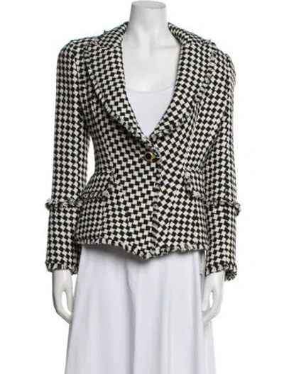 Pre-owned L'agence Tweed Pattern Blazer W/ Tags In Black