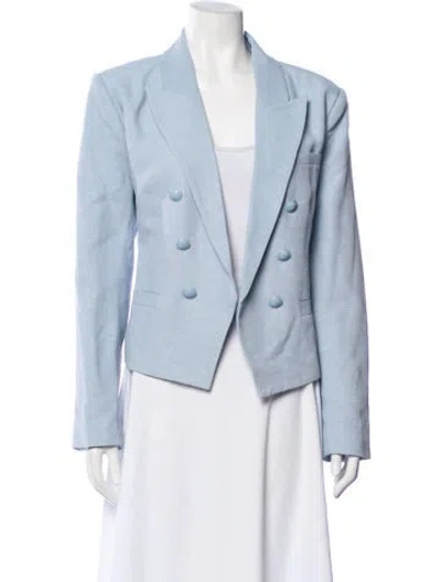 Pre-owned L'agence Tweed Pattern Blazer W/ Tags In Blue