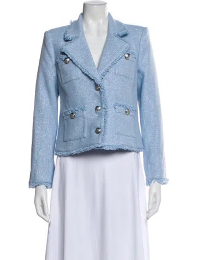 Pre-owned L'agence Tweed Pattern Blazer W/ Tags In Blue